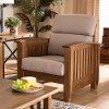 162-9797-RCW Classic Mission Taupe and Walnut Chair - Laurisa
