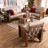 162-9797-9798-9799-RCW Classic Taupe and Walnut 3 Piece Living Room Set - Laurisa