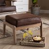 162-10405-RCW Mid Century Modern Dark Brown Faux Leather Ottoman - Petra