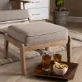 162-10404-RCW Mid Century Modern Light Gray Upholstered Ottoman - Petra