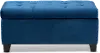 162-10459-RCW Contemporary Navy Blue Velvet Upholstered Storage Ottoman - Vonda