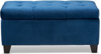 162-10459-RCW Contemporary Navy Blue Velvet Upholstered Storage Ottoman - Vonda