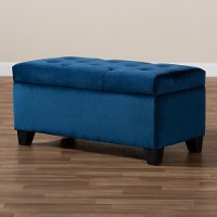 162-10459-RCW Contemporary Navy Blue Velvet Upholstered Storage Ottoman - Vonda-3