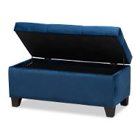 162-10459-RCW Contemporary Navy Blue Velvet Upholstered Storage Ottoman - Vonda-4