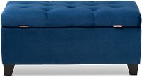 162-10459-RCW Contemporary Navy Blue Velvet Upholstered Storage Ottoman - Vonda-6
