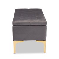 162-10462-RCW Glam Gray Velvet Upholstered Storage Ottoman - Gorden-6