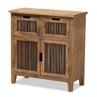 Rustic Medium Oak 2 Door and 2 Drawer Accent Cabinet - Tammi