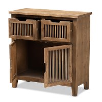 Rustic Medium Oak 2 Door and 2 Drawer Accent Cabinet - Tammi-2