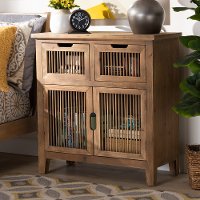 Rustic Medium Oak 2 Door and 2 Drawer Accent Cabinet - Tammi-7