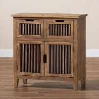 Rustic Medium Oak 2 Door and 2 Drawer Accent Cabinet - Tammi-8