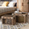 Rustic Medium Oak Storage Trunk 2 Piece Set - Tammi