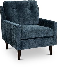 Modern Indigo Blue Upholstered Accent Chair - Trevin