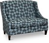 Contemporary Sea Blue Wingback Settee - Prost