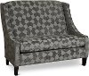 Steel Gray and Dark Gray Wingback Settee - Prost