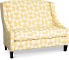 Contemporary Yellow and White Wingback Settee - Prost