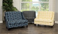 Contemporary Yellow and White Wingback Settee - Prost-3