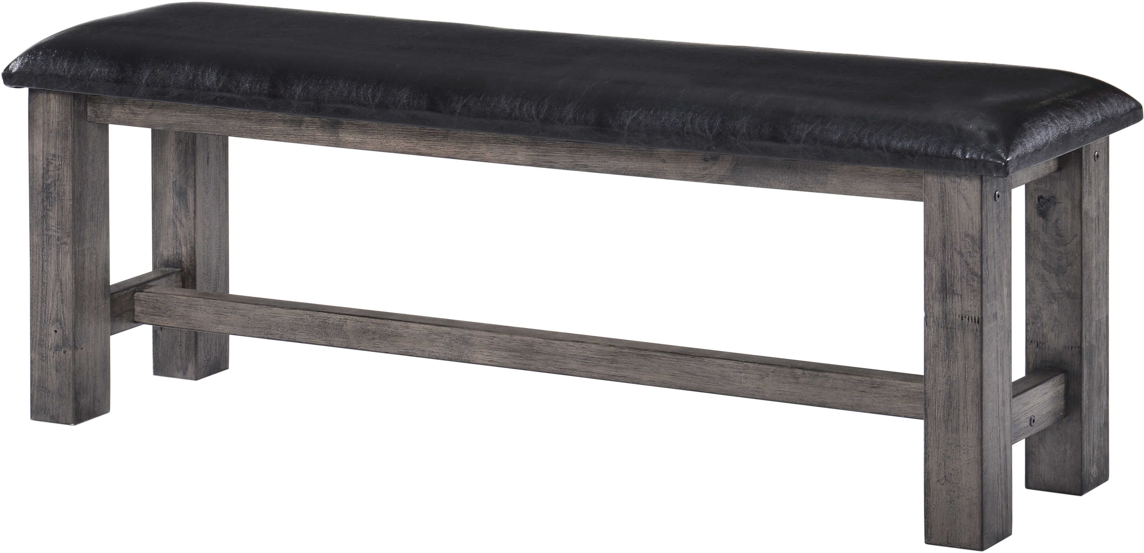 Rustic Gray Upholstered Dining Room Bench - Nash-1