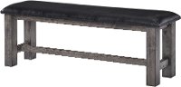 Rustic Gray Upholstered Dining Room Bench - Nash