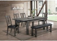 Rustic Gray 6 Piece Dining Room Set - Nash