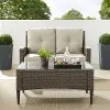 KO70211LB-OL Rockport Oatmeal 2 pc Patio Loveseat and Table Set