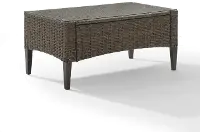 CO7162-LB Oatmeal Wicker Coffee Table - Rockport
