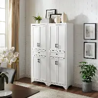 KF33005WH Tara Distressed White 2 Piece Pantry Set