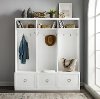 KF31008WH Modern White 3 Piece Hall Tree Entryway Set - Harper