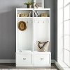 KF31007WH Modern White 2 Piece Hall Tree Entryway Set - Harper