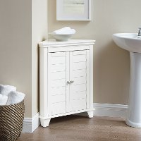 CF7021-WH White Two Door Corner Cabinet - Lydia