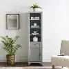 CF7011-GY Tara Cottage Gray Linen Cabinet