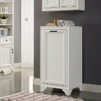 CF7009-WH Tara Transitional White Linen Hamper