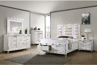 Posh White 4 Piece Queen Bedroom Set