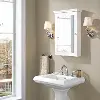 CF7005-WH Lydia Transitional White Mirrored Storage Wall Cabinet