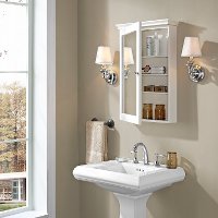 CF7005-WH Transitional White Mirrored Storage Wall Cabinet - Lydia-2