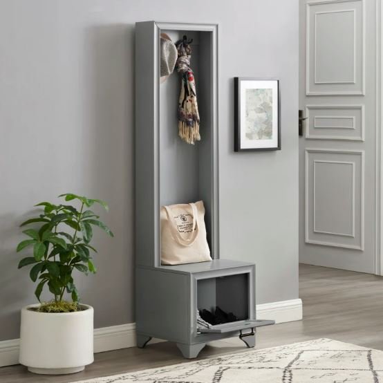CF6029-GY Tara Transitional Distressed Gray Hall Tree-1