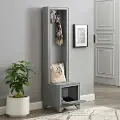 CF6029-GY Tara Transitional Distressed Gray Hall Tree