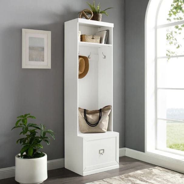 CF6025-WH Harper Modern White Hall Tree-1
