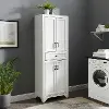 CF3111-WH Tara Distressed White Tall Storage Pantry