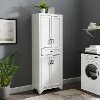 CF3111-WH Transitional Distressed White Tall Storage Pantry - Tara