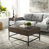 CF1312-BR Brown and Matte Black Lift-Top Storage Coffee Table - Jacobsen