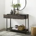CF1311-BR Jacobsen Brown Ash and Matte Black Sofa Table