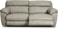 Putty Beige Lay Flat Leather Power Reclining Sofa - Costa