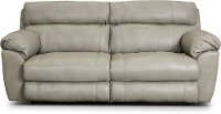 Putty Beige Lay Flat Leather Power Reclining Sofa - Costa-2