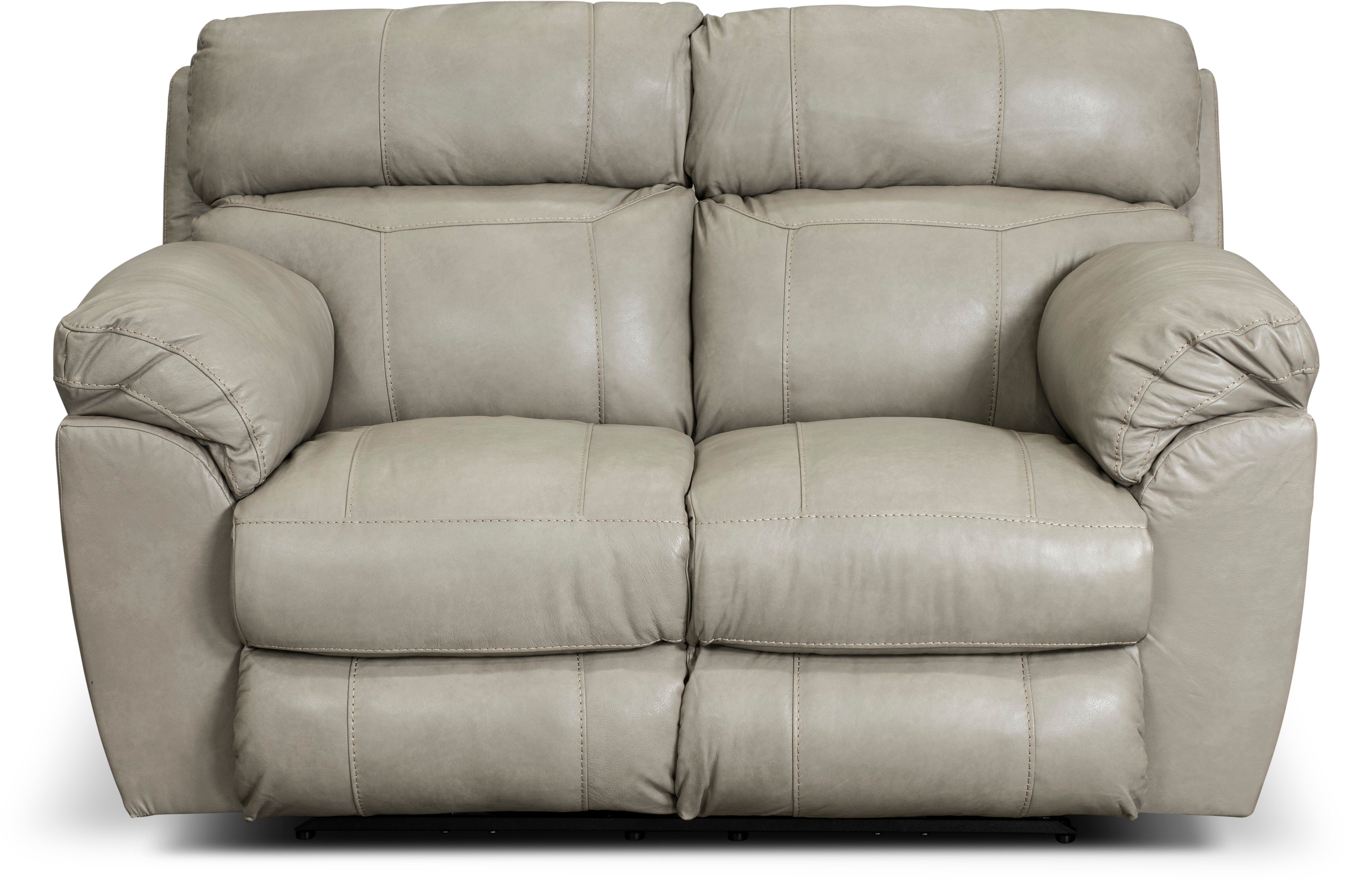 64072 Costa Putty Beige Lay Flat Leather Power Reclining Loveseat-1