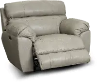 64070-7 Costa Putty Beige Lay Flat Leather Power Recliner