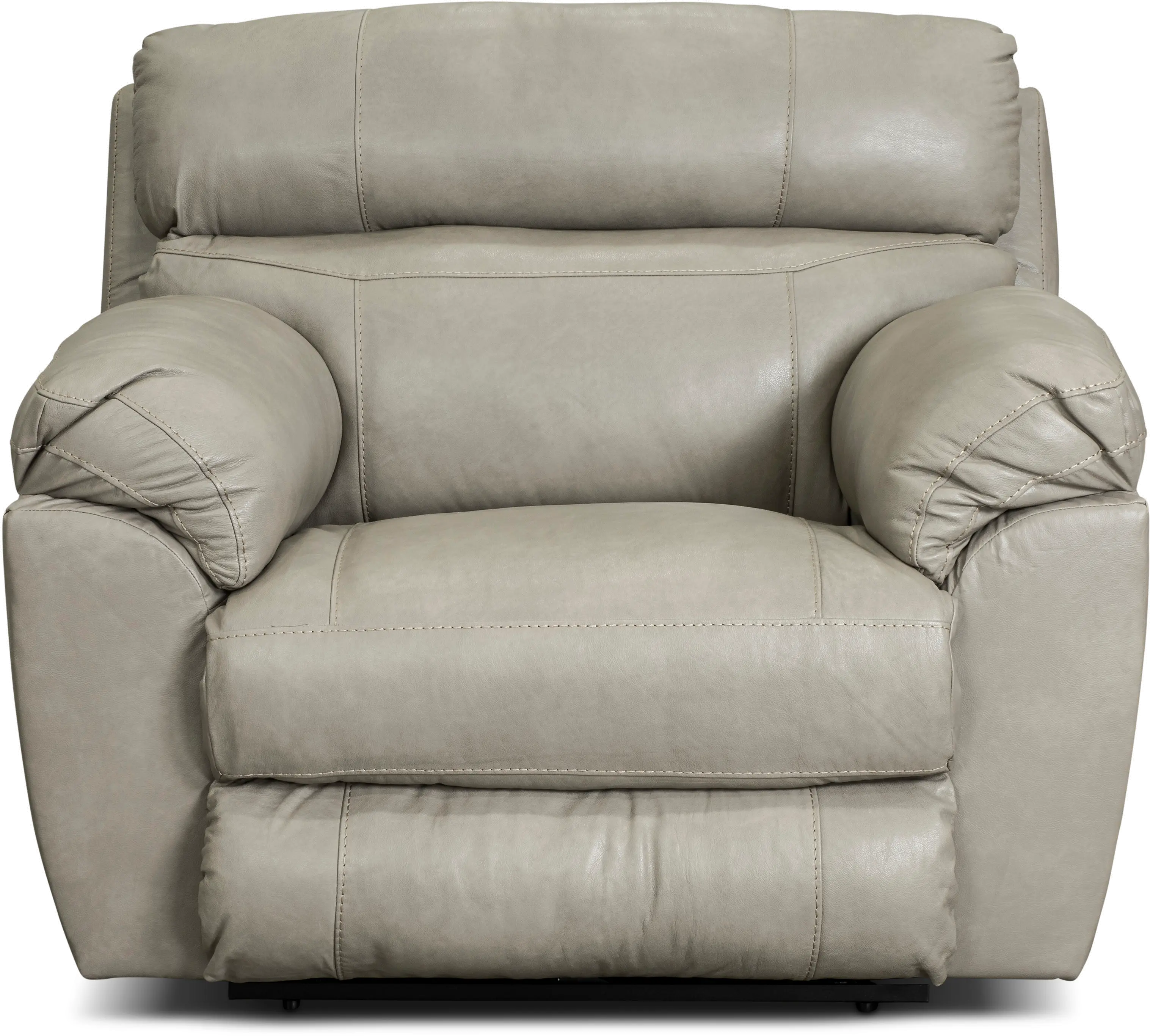 64070-7 Costa Putty Beige Lay Flat Leather Power Recliner-2