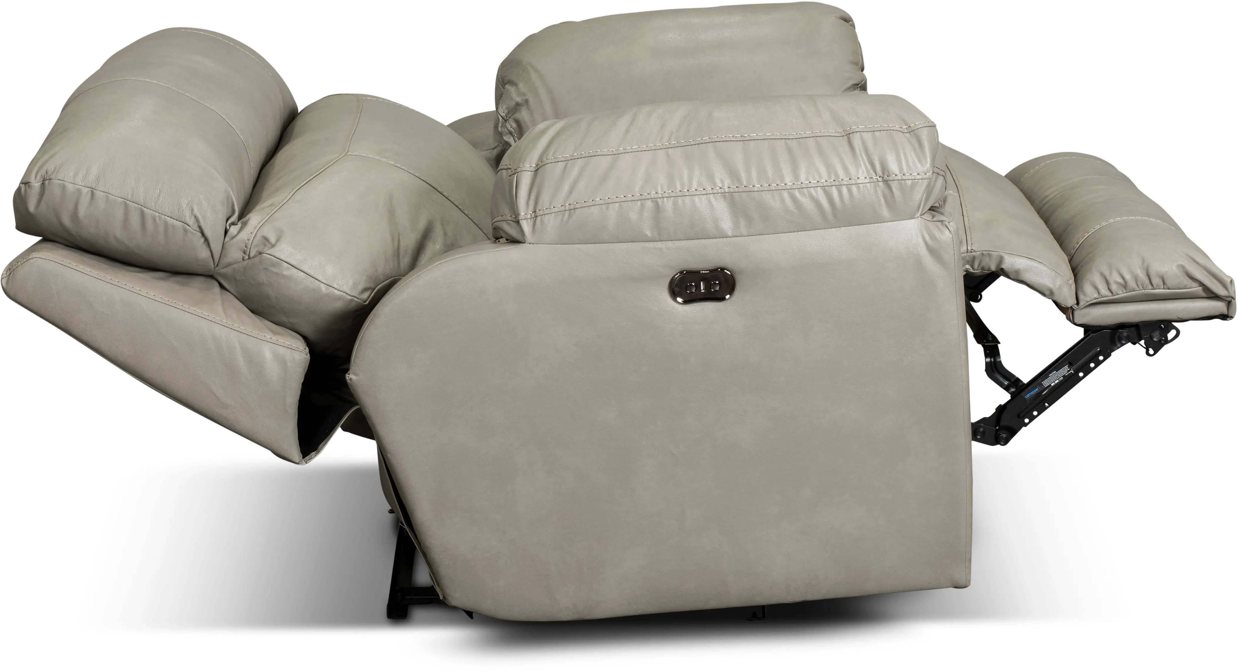 64070-7 Costa Putty Beige Lay Flat Leather Power Recliner-3