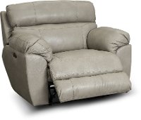 Putty Beige Lay Flat Leather Power Recliner - Costa