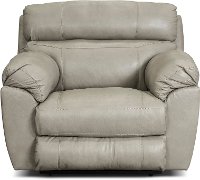 Putty Beige Lay Flat Leather Power Recliner - Costa-2
