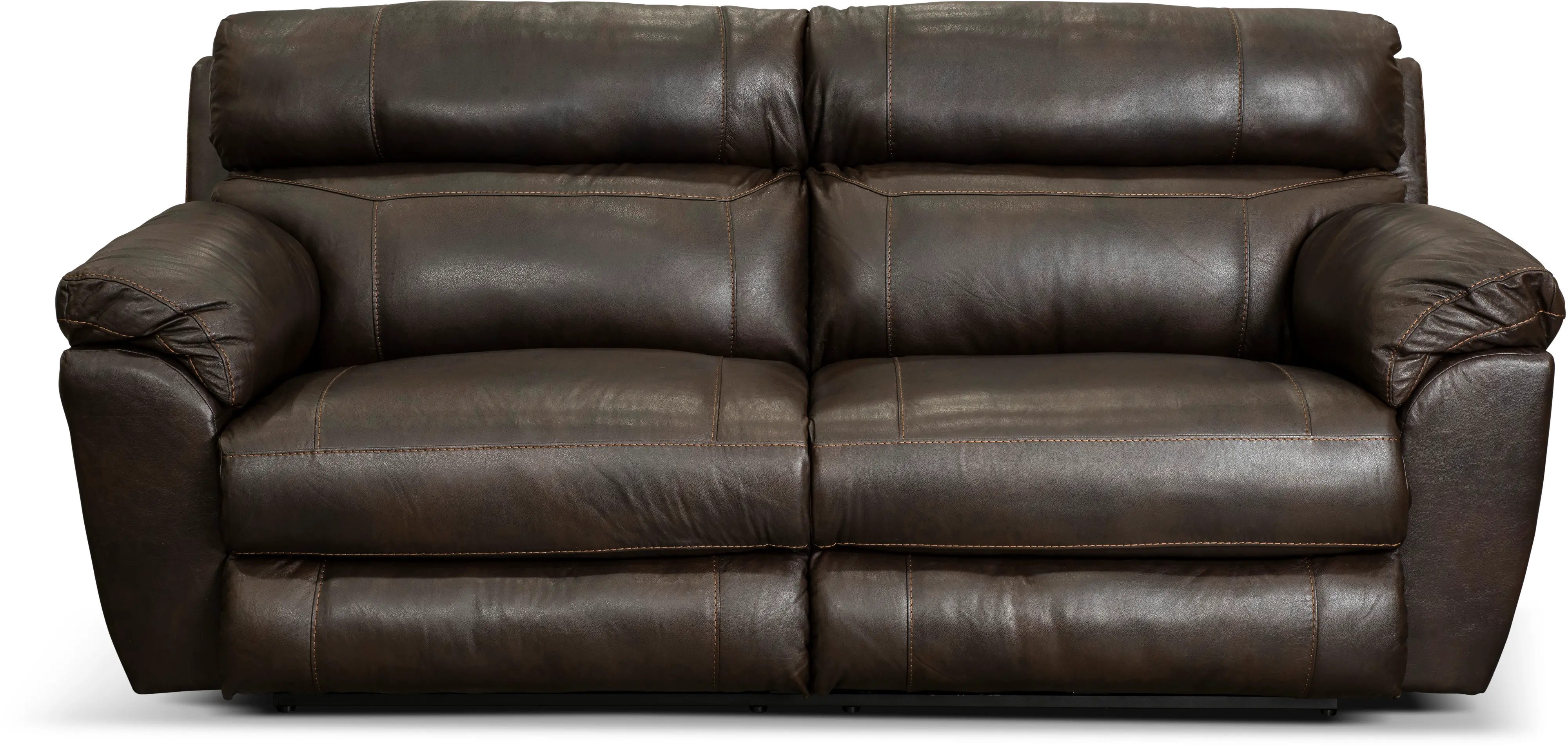 64071 Costa Brown Lay-Flat Leather Power Reclining Sofa-1